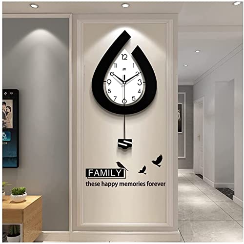 Relojes De Pared Modernos con Forma De Gota De Agua, Reloj De Pared Decorativo Silencioso, Relojes Que No Hacen Tictac para El Hogar, Dormitorio, Oficina, Cocina, Sala De Estar (Size : 39 * 73cm) Cover