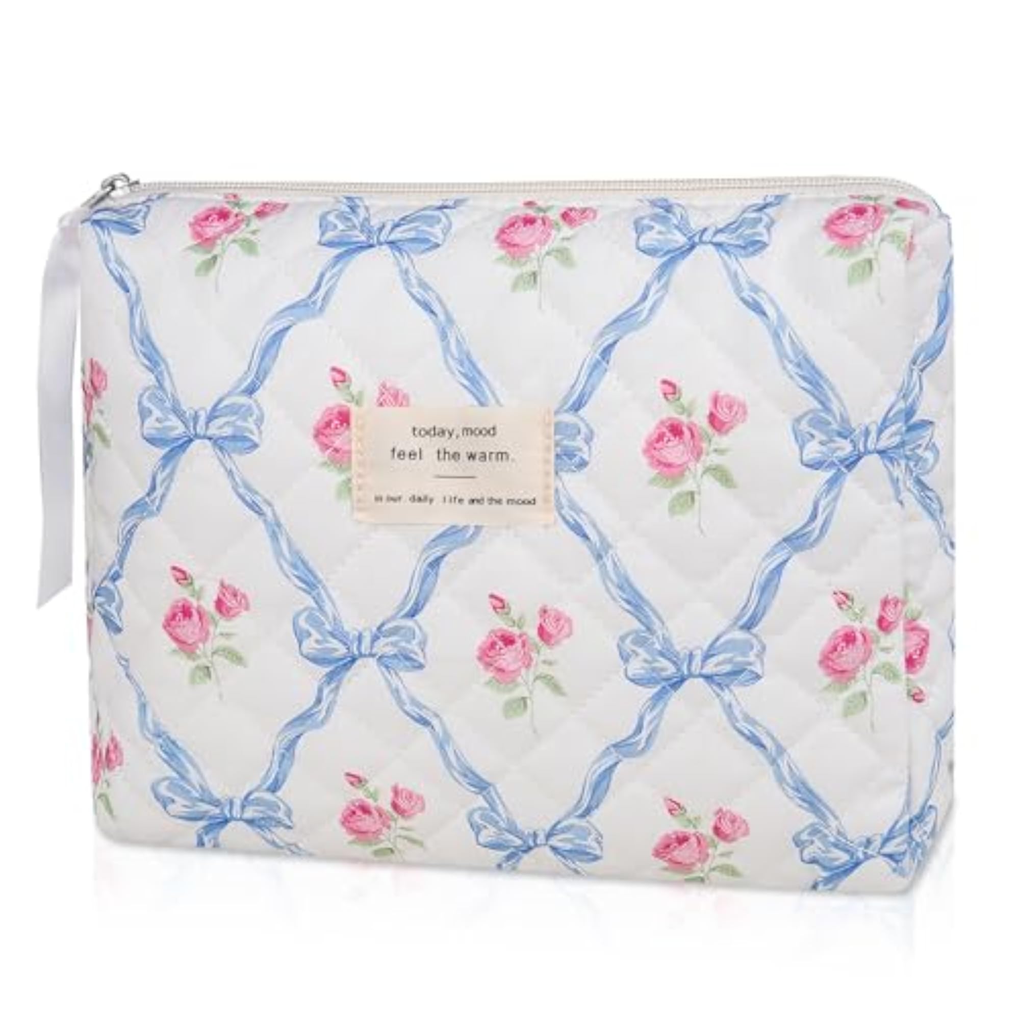 Floral Quilted Makeup Bag for Women