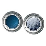 DECHOUS 2個舷窗墙贴花 宇宙惑星壁画ステッカー 子供部屋やリビングにな宇