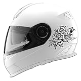 Roses and Leaves Design Auto Car Racing Motorcycle Helmet Decal - 5' - Black
