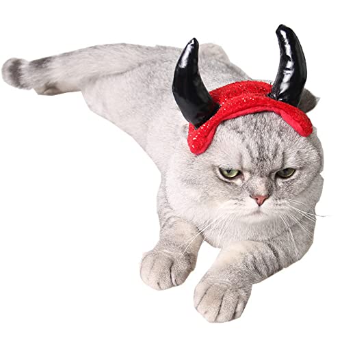 Diadema de Cuernos Demoníacos para Perros y Gatos miniatura 4