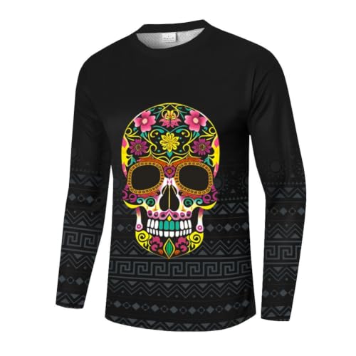 UGLY FROG Skull Mens Mountain Bike Jersey MTB Shirts Moisture-Wicking and Quick-Dry