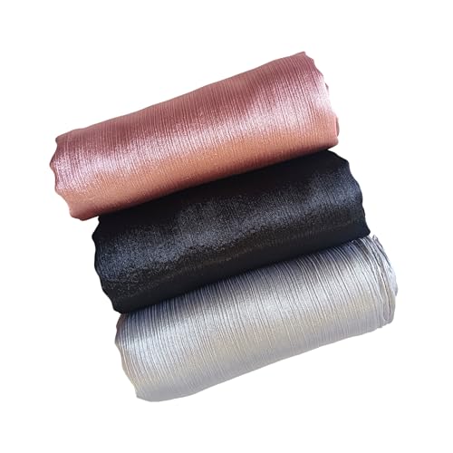 Image of Premium Muna Satin Hijab | Pack of 3 | 200 cm x 70 cm | Elegant Choice for All Occasions - Parties, Weddings & Festivals |