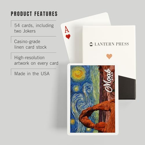 Lantern Press Moab Utah Starry Night Baraja de 52 cartas miniatura 3