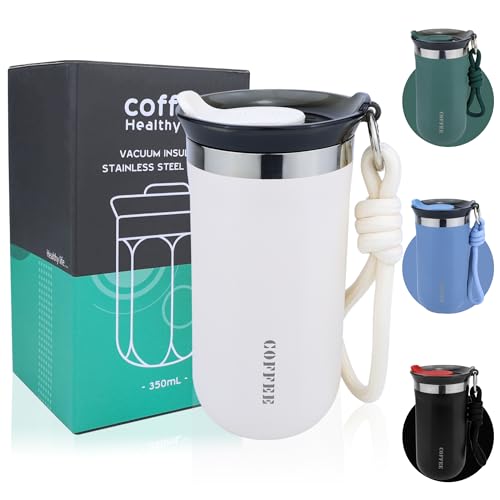 Disoza 340 ml Thermal Mug Coffee to Go Coffee Mug Thermal Mug Travel Coffee Mug to Go Thermal Mug with Lid Thermal Coffee Mug White Thermal Cup Drinking Cup with Lid Disoza 340 ml Thermal Mug Coffee to Go Coffee Mug Thermal Mug Travel Coffee Mug to Go Thermal Mug with Lid Thermal Coffee Mug White Thermal Cup Drinking Cup with Lid