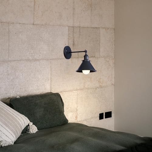Image of Kiven Battery Operated Wall Sconces Set of 2,Vintage Wall Lights with Rechargeable Bulb, Dimmable Wall Lighting Fixtures for Painting Bedside Vanity Desk, Bronze Finish
