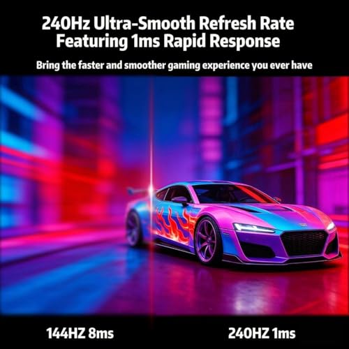 Image of ZZA 32 inch Curved Gaming Monitor, FHD 1920x1080, VA, 1ms 240Hz, FreeSync Premium, DP 1.4 / HDMI 2.0, VESA Compatible, Tilt Adjustable