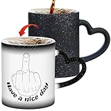 Flaskars Funny Coffee Mug - Have A Nice Day Heat Sensitive Color Changing Mug - White Elephant Gift for Adults, Funny Gag Gift Idea for Coworker, Best Friend, Men, Women