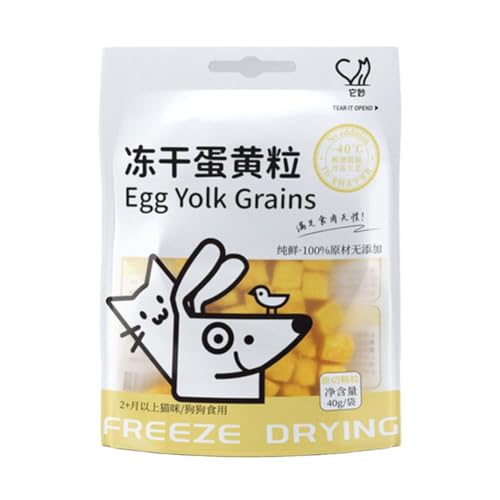 Snack per cani e gatti a base di pollo e tuorlo d'uovo liofilizzati, snack ad alto contenuto proteico per cani e gatti, dolcetti liofilizzati crudi, topper salutare per piccoli animali, senza cereali,