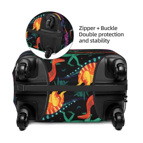 Travel Luggage Protector Cover Colorful Dinosaurs Suitcase Covers for Luggage Fashion Washable Elastic Luggages Cover Protector Scratch Resistant Travel Essentials Suitcase Cover Fits 18-32 Inch3