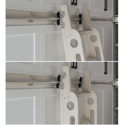 Kit de quincaillerie de porte de grange coulissante en acier argenté premium pour rail mobile - 3