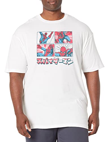 T-Shirt Spidey Marvel Comic blanc en grande taille 5XL pour homme
