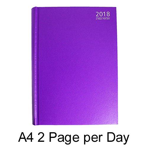 Tallon 2018 A4 à couverture rigide 2 pages par jour Agenda 3489 violet