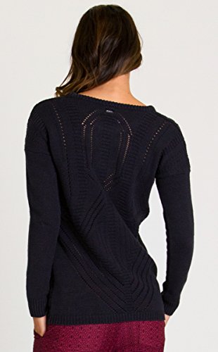 RVCA Junior's Krystalized Jacquard Knit Scoop Neck Pullover Chunky Sweater