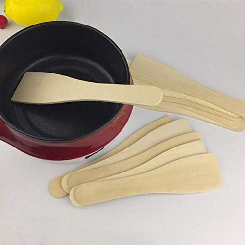 Amoyer 6pcs Restaurant Kitchen Wooden Spatula Small Non-stick Heat Resistant Cooking Shovel Wood Turner Utensils