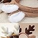 Litwlly Deer Antlers Headband Fashion Reindeer Ear Hairband Realistic Antlers Cosplay Costume for Christmas Halloween (White)