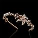 Aimimier Baroque Bridal Crystal Headband Vintage Embellished Pearl Gemstone Crown Delicate Maple Leaf Hair Hoop for Women