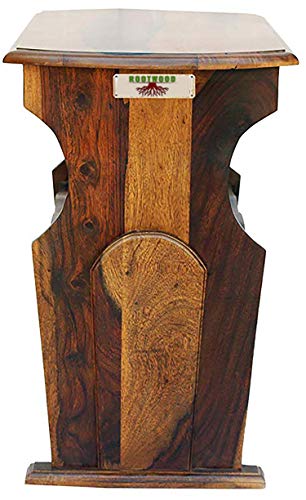 Image of Sheesham Wood Side Table with Magzine Holder for Living Room | Brown