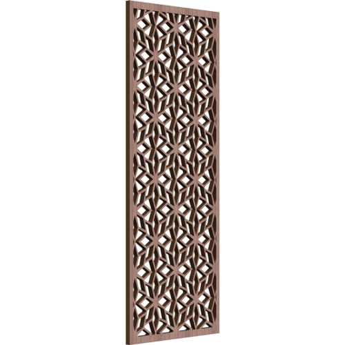 Image of 11 3 /8 inchW x 29 3 /8 inchH x 3 /8 inchT Lake Decorative Fretwork Wood Wall Panels, Walnut