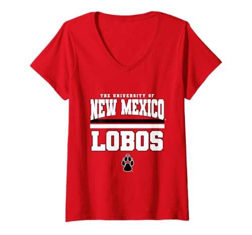 Womens New Mexico Lobos | Official University of NCAA | VNPNMX301 V-Neck T-Shirt
