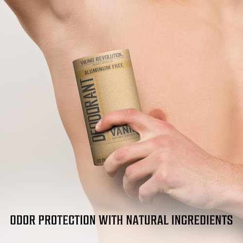 Image of Viking Revolution Spiced Vanilla Deodorant for Men - Deodorant Men Aluminum Free with Shea Butter and Tapioca Starch Mens Deodorant Stain- Free and Baking Soda-Free Natural Deodorant for Men (2.65oz)