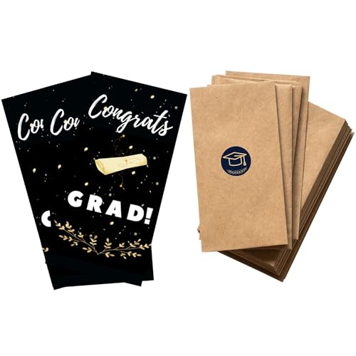10 Graduation Money Holder Cards with Kraft Envelopes with Stickers - 2026 Graduation Cards Gift Card Holder