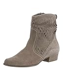  Heine Best Connections Damen-Stiefelette aus Rind-Veloursleder, taupe (41)