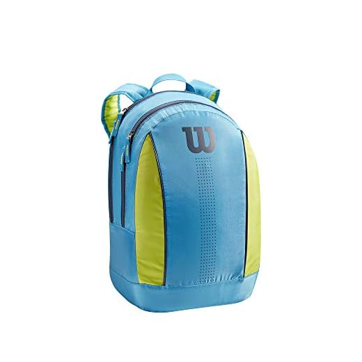 Wilson Junior Mochila de tenis, Hasta 2 raquetas, Azul/verde lima/azul marino, WR8012903001