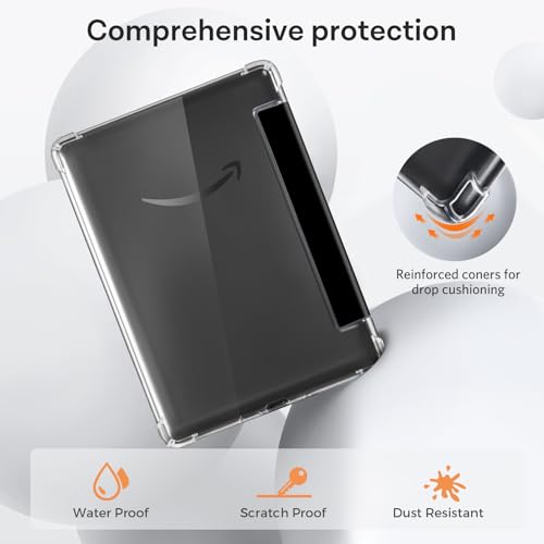 Image of CoBak Case for 6 inch Kindle 11th Gen (2024 and 2022 Release) - Ultra Slim Transparent Clear TPU Back Shell Protective Cover with Auto Wake /Sleep for Kindle 11th Generation 2024 Release.Black Notebook