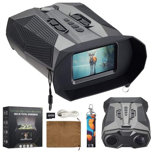 Night Vision Binoculars, DoubleCrysta 4K Resolution 20X Digital Infrared Night Vision Goggles with 3" HD LCD, 4000mAh Rechargeable,Visible 300M in 100% Darkness Night Vision Scope with 32GB TF Card
