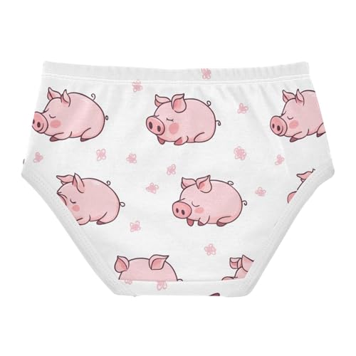 Wusikd Pink Cartoon Cute Girls' Underwear Cotton Sleeping Pig Girls Briefs Soft Toddler Underwear 2T2
