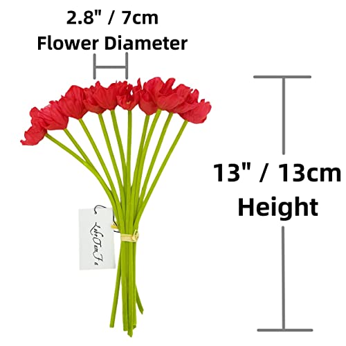 Lebritamfa B01EYQCRE2 10 Pcs High Quaulity Fresh Artificial Mini Real Touch Pu/ Latex Corn Poppies Decorative Silk Fake Artificial Poppy Flowers thumb #2