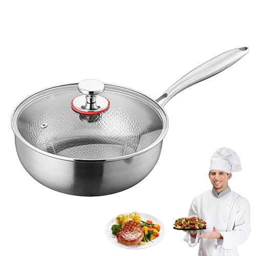 Olla para leche y sartén para freír profunda martillada de 18 cm 2