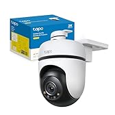 Tapo C510W Telecamera WiFi da esterno 2K 3MP, visione a 360°, visione notturna a colori, telecamera di sorveglianza IP, sensore di movimento, impermeabile IP65, audio bidirezionale, Alexa