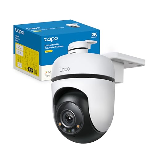 Tapo C510W Telecamera WiFi da esterno 2K 3MP, visione a 360°, visione notturna a colori, telecamera di sorveglianza IP, sensore di movimento, impermeabile IP65, audio bidirezionale, Alexa 3M