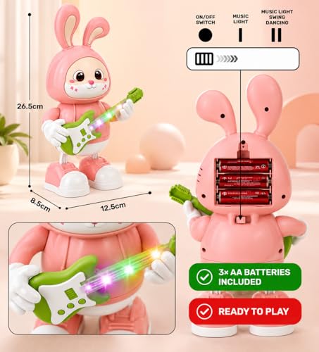 Image of Rabbit Guitarist Musical Toy with Flashing Lights & Music for Kids