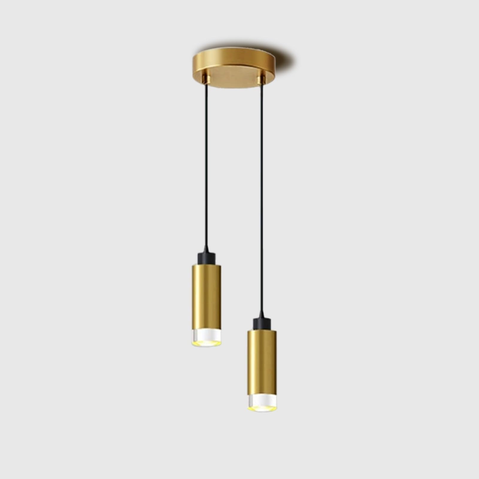 Lámpara colgante de tubo dorado con pantalla acrílica y alta eficiencia de 10W 8