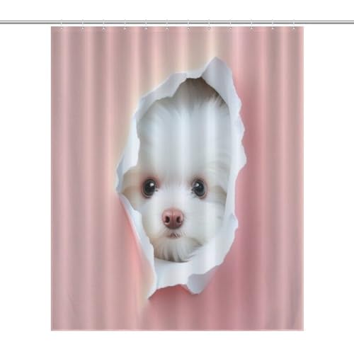 Rideau de douche chat imperméable et lavable en machine pour baignoire - 7