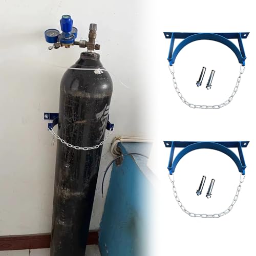 1 2 3 4 5 Piece Wall Mounted Oxygen Tank Holder, Gas Cylinder Bracket with Screws for 9-4/5