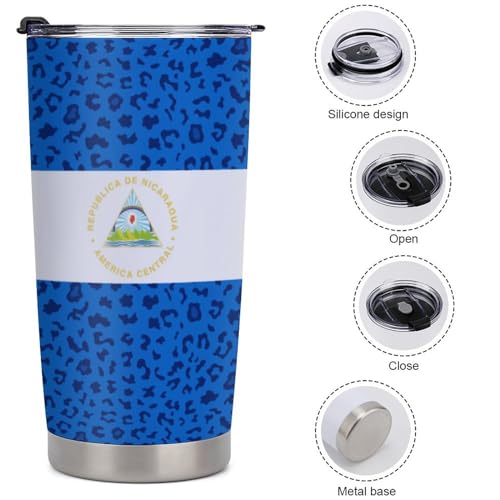Portavasos para auto con diseño Leopardo y bandera Nicaragua 4 piezas miniatura 5