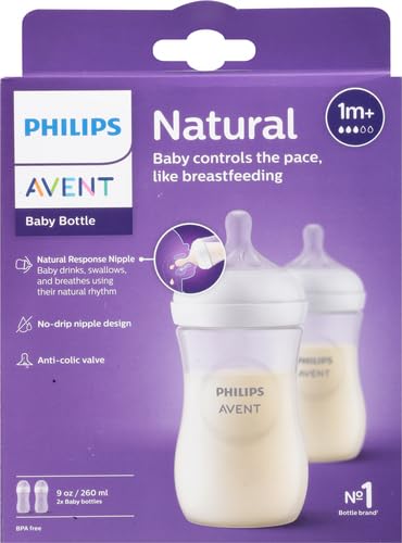 Condition photo showing New/Like New for philips avent natural baby bottle with natural response nipple, clear, 9oz, 2pk, scy903/02