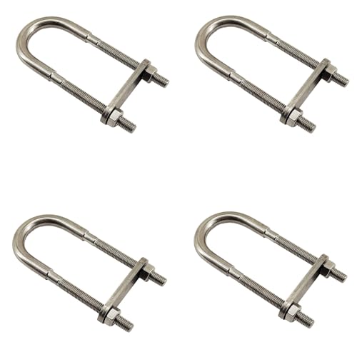 Image of 4pcs M8*100 304 Stainless Steel U Bolt with Nuts and Washers /Boat Accessories /Yacht U-shaped bolts /Brackets, UB24009