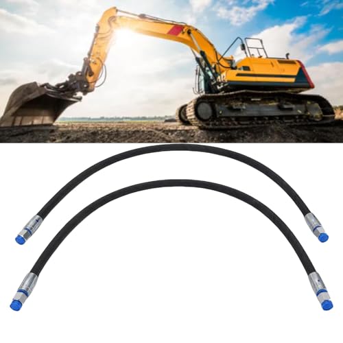 Image of 2PCS Excavator Diverter Valve Hoses, 1 /4in Interface 60 MPa 8702PSI Excavator Throttle Valve Hose Replacement, Hydraulic Capabilities Optimization, for Hydraulic Excavators
