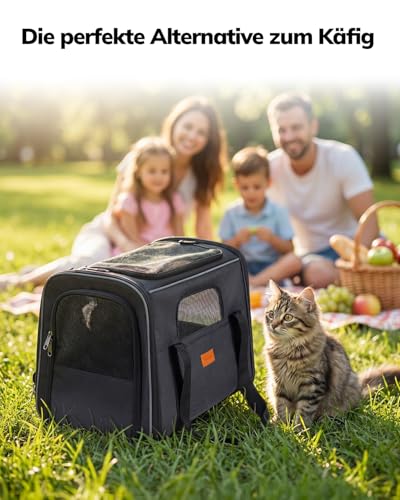 Morpilot Hundetragetasche Katzentragetasche, Haustiertragetasche, Faltbare Transporttasche Transportbox mit Schultergurt und Faltbare Hundenapf für Hunden oder Katzen