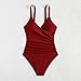 2026 Fashion Outfits for Women Tummy Control One Piece Swimsuit Push Up Bathing Suit Full Coverage Swimwear Red