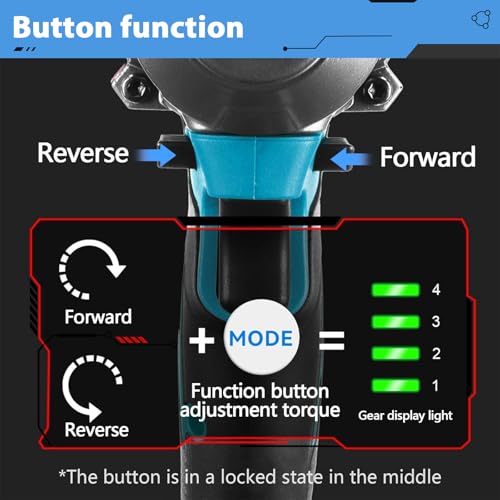 Draadloze slagmoersleutel, 700Nm 1/2 Inch Borstelloze Impact Gun Compatibel voor Makita 18V Batterij, Elektrische moersleutel Driver met 6 Sockets voor Auto Truck Banden Steigers (geen Batterij) - Afbeelding 6