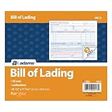 Adams Bill of Lading Short Form, 8.5 X 7.5 Inches, 3-part, 50-forms, White (9013)