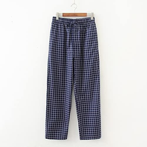 tuanrouand pijama masculino capri acima do joelho roupa fina calça de estar pijama solto calças para