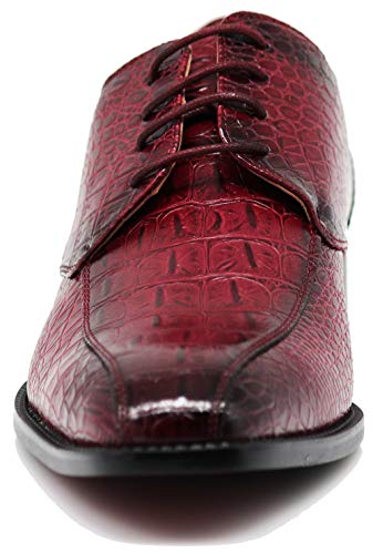 Image of Gator3N Men's Alligator Crocodile Print Oxfords Fashion Lace Up Dress Shoes
