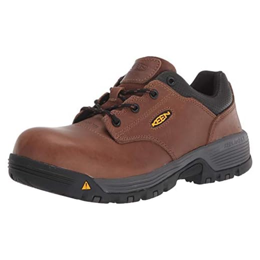 KEEN Utility Men's Chicago Oxford Low Composite Toe Work Shoe, Tobacco/Black, 8 Medium US
